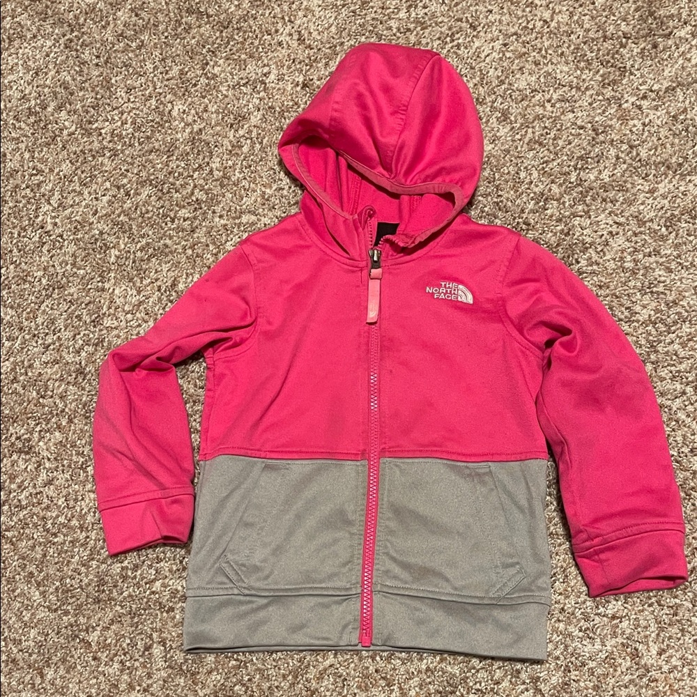 The North Face Girls Hot Pink & Gray Full-Zip Hoodie